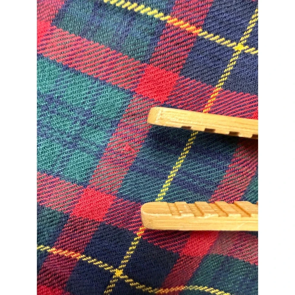 VTG Polo Ralph Lauren Mens L/XL Plaid Robe Red Green Cotton Shawl Collar Lounge